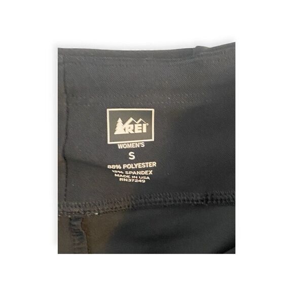 REI Yoga Casual Pants with Back Slit Legs Women's Size S Black Drawstring Waist - Picture 3 of 10